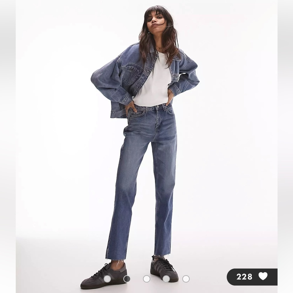 TOPSHOP Straight leg high-rise denim jeans - Picture 1 of 6